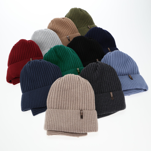 Czapka i komin dla chłopca, zimowy komplet, jasnoszary, 100% wełniany merino, Gizmo