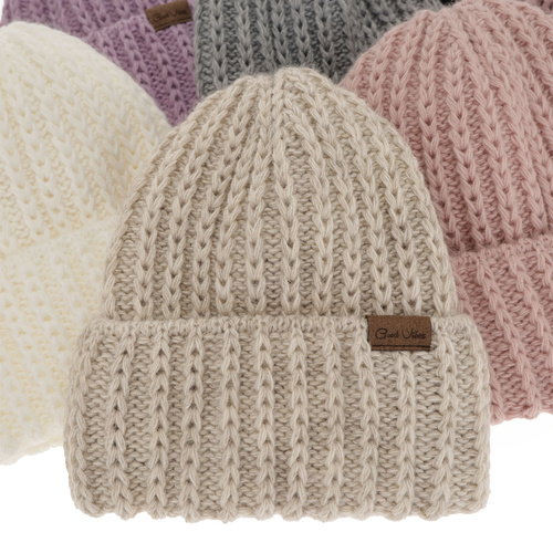 Czapka zimowa damska, fioletowa, Ceres