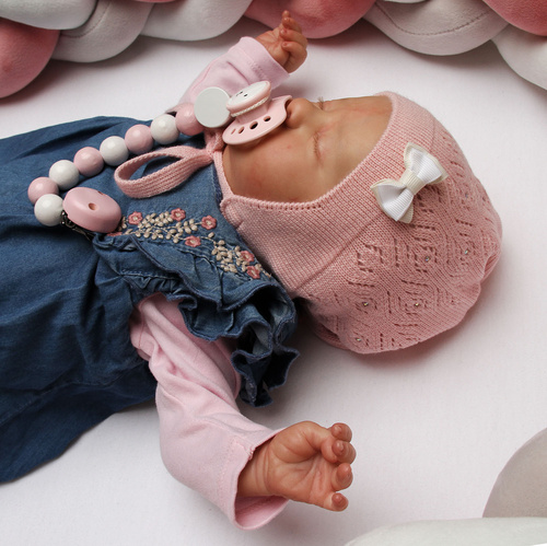 Czapka jesienna, wiosenna dla dziewczynki, beżowa, wiązana Slawia