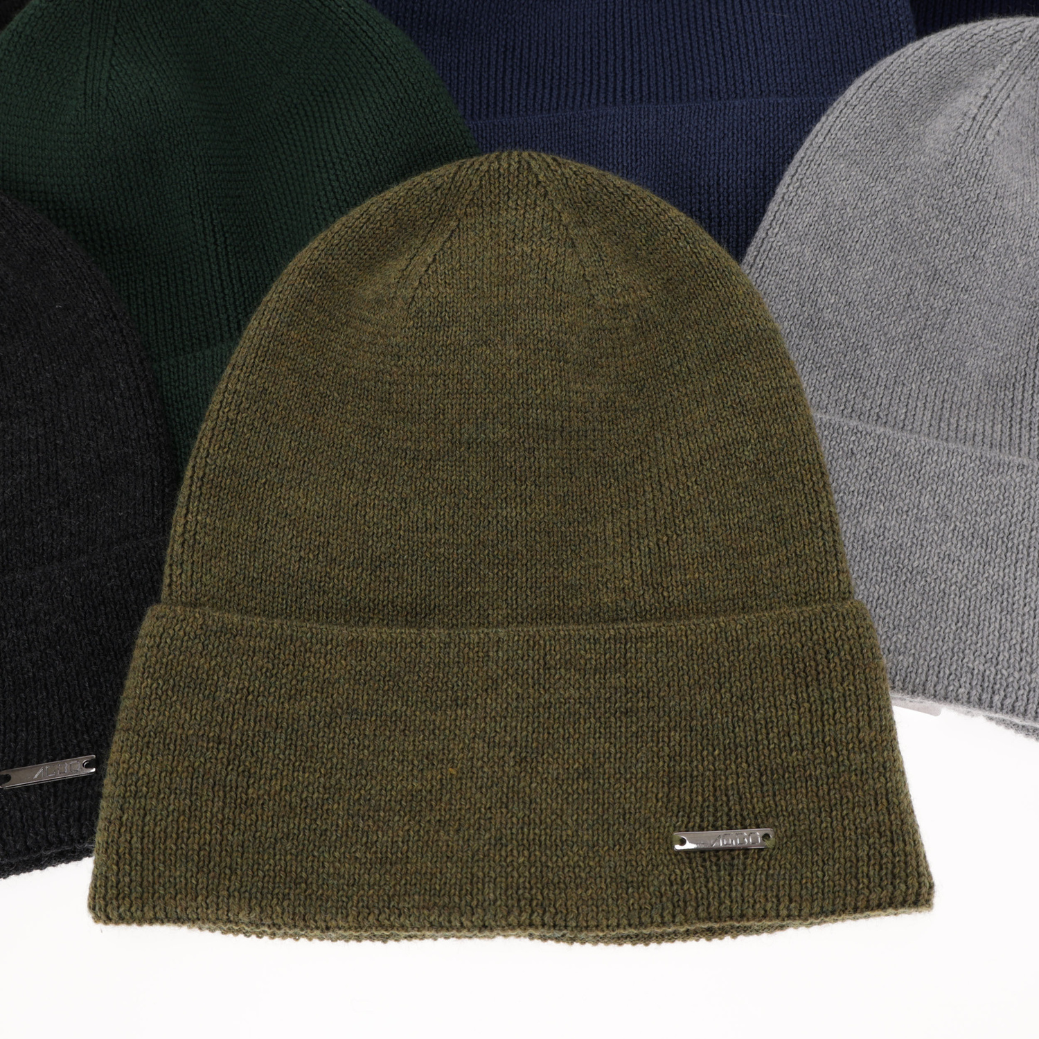 Czapka męska zimowa, niebieska, 100% wełniana merino Memfis