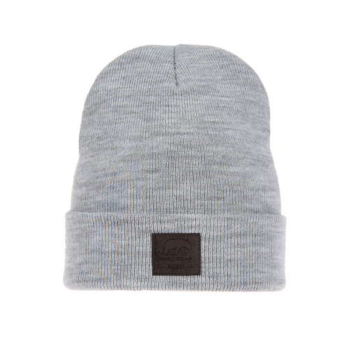 Czapka zimowa dziecięca, szara, z wywinięciem Smerf