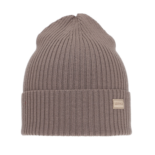 Czapka damska zimowa, wiosenna, beżowa, 100% wełniana merino Sophie