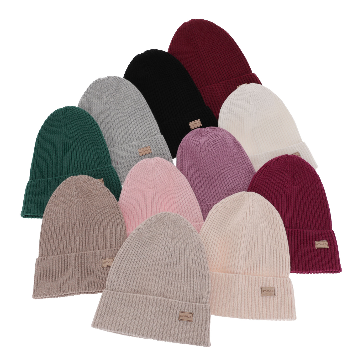 Czapka damska zimowa, wiosenna, jasnoróżowa, 100% wełniana merino Sophie