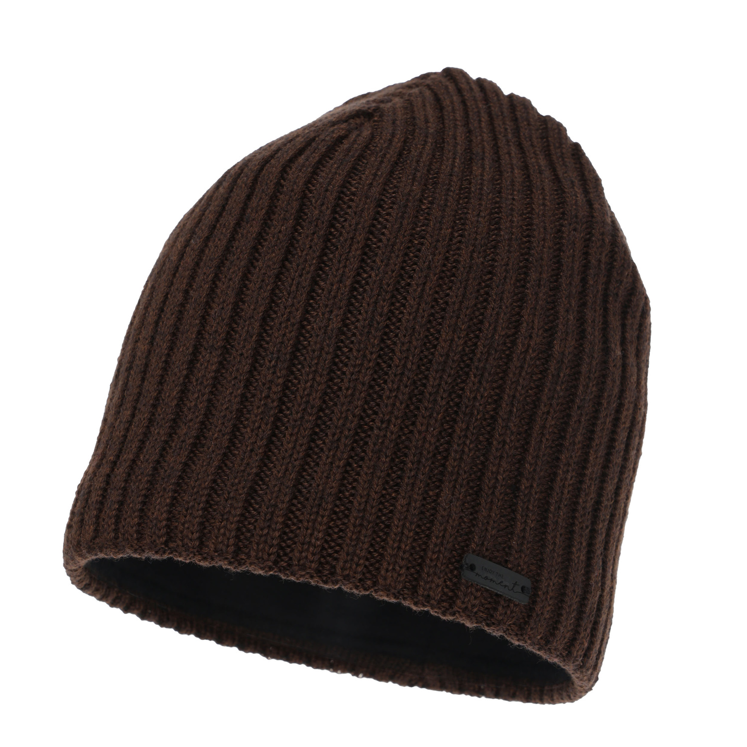 Czapka zimowa damska, brązowa, z wełną merino Soletta