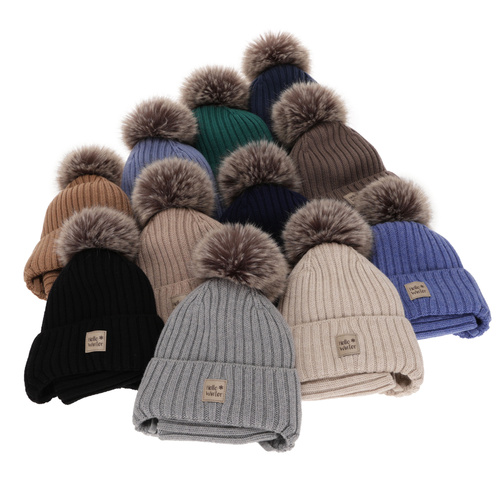 Czapka i komin dla chłopca zimowy komplet, camel, 100% wełniany merino, podszyty wełnianym polarem, wiązany Morti