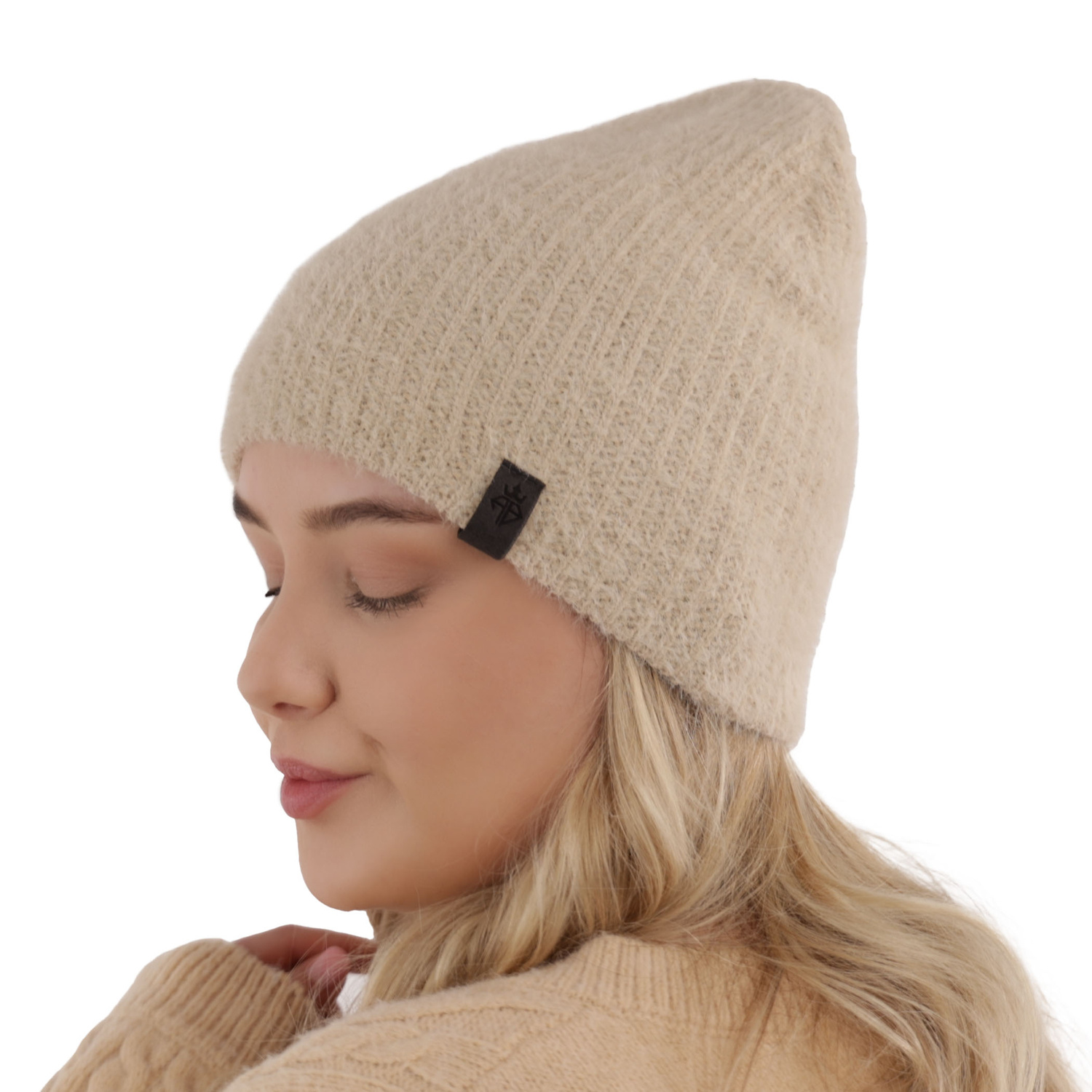 Czapka zimowa damska, camel, Frances