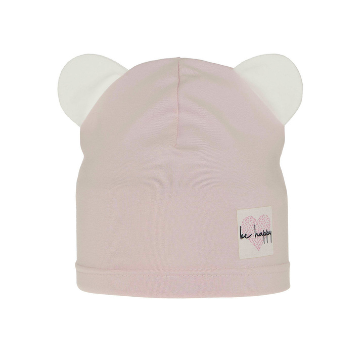 Czapka bawełniana dla dziewczynki jesienna, wiosenna, różowa, bawełniana Joga