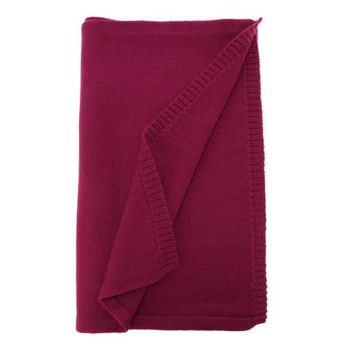 Szalik zimowy damski, amarantowy, 100% wełniany merino Elonia