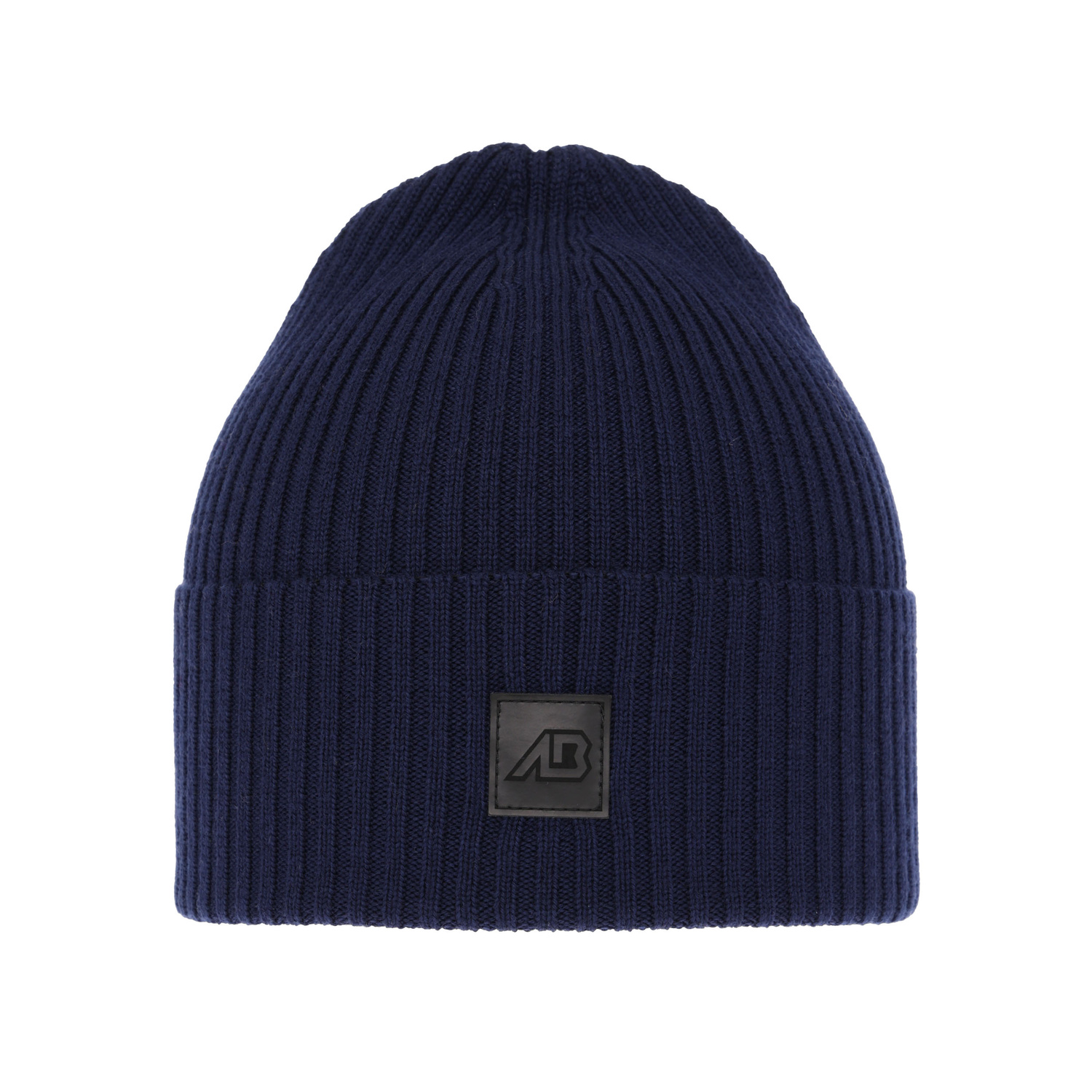 Czapka męska zimowa, granatowa, 100% wełniana merino Matias