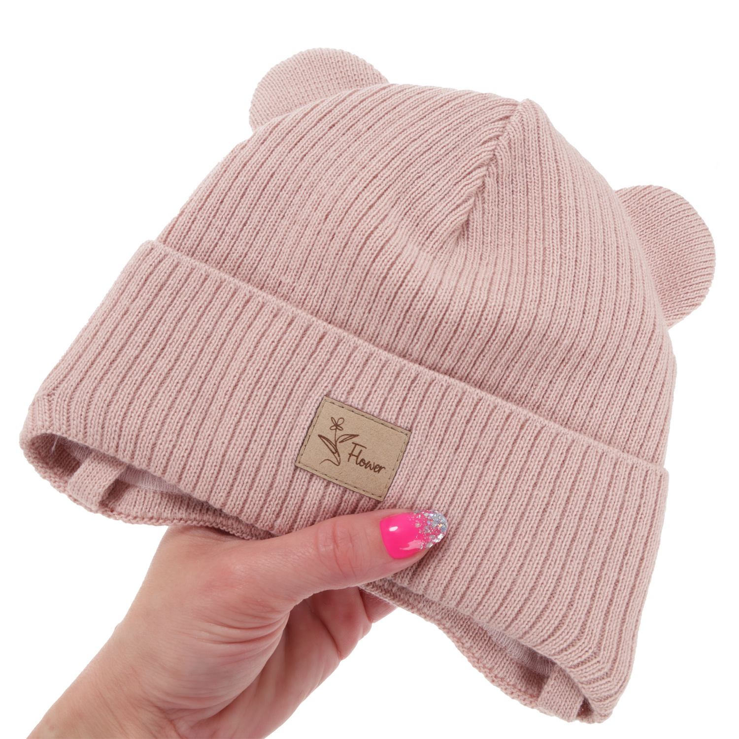 Czapka jesienna, wiosenna dla dziewczynki, liliowa, wiązana, Djona