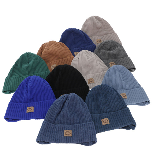 Czapka jesienna, wiosenna dla chłopca, beżowa, wiązana, z bawełną Fenris