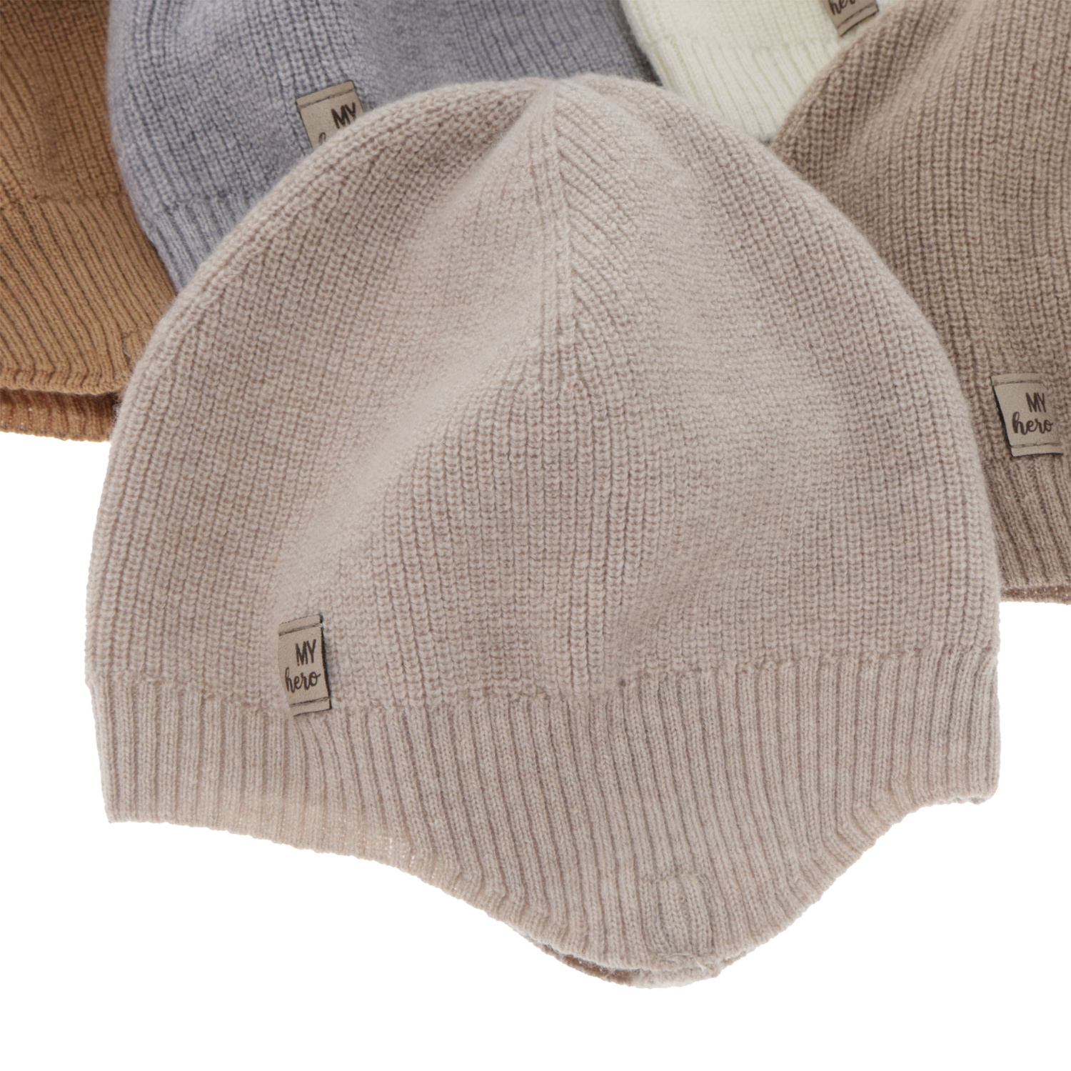 Czapka jesienna, wiosenna dla chłopca, camel, wełna merino z kaszmirem, wiązana Tono