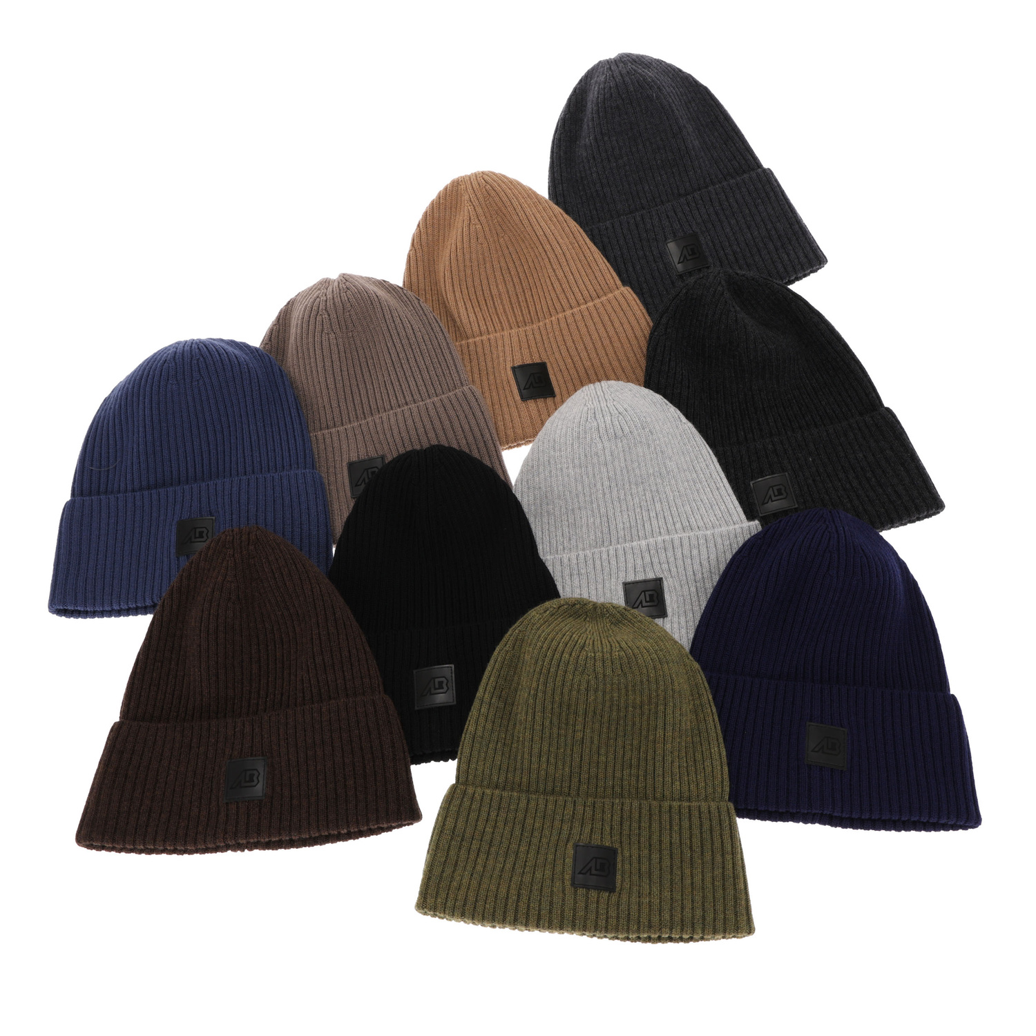 Czapka męska zimowa, granatowa, 100% wełniana merino Matias