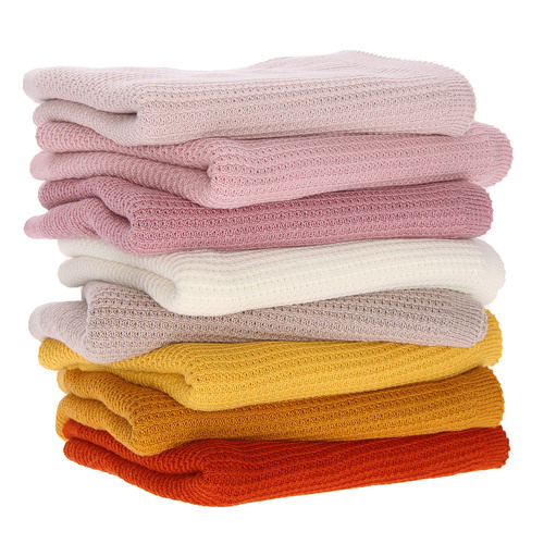 Kocyk Bambusowo-bawełniany dla dziecka, niemowlaka, musztardowy, delikatny Bambini