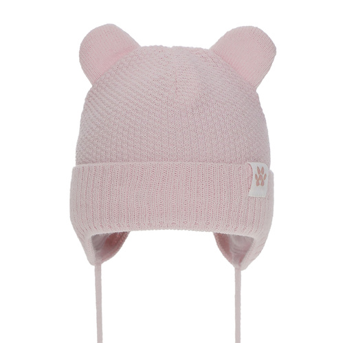 Czapka zimowa dla dziewczynki, różowa, wiązana Lala