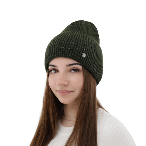 Czapka zimowa damska, khaki, Amaris