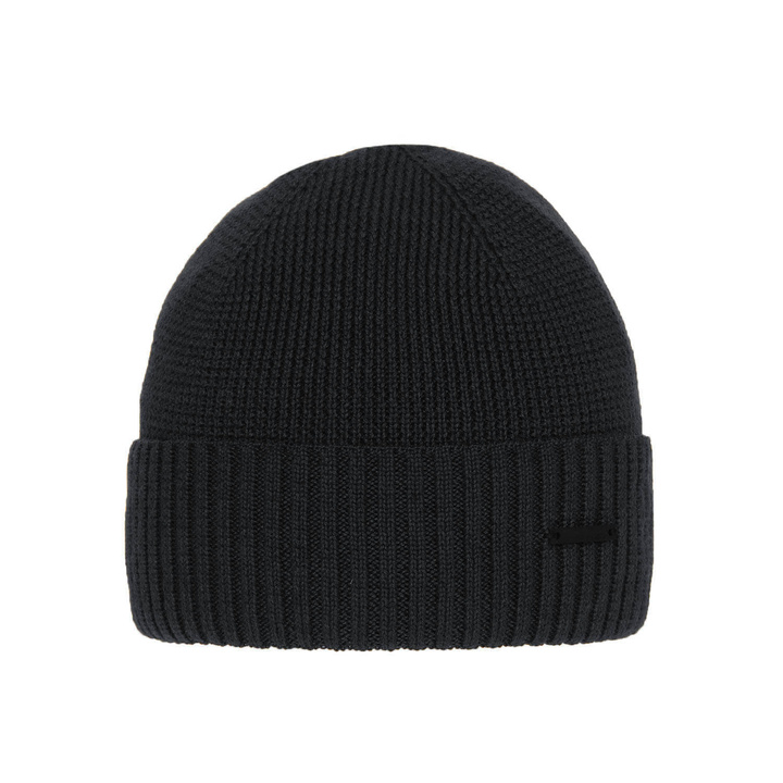 Czapka zimowa męska, szara, z wełną merino Henk