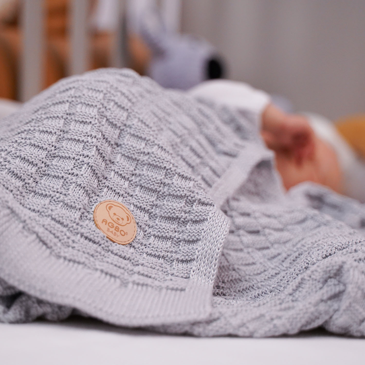 Kocyk bambusowy dla dziecka, niemowlaka, szary, delikatny Misio