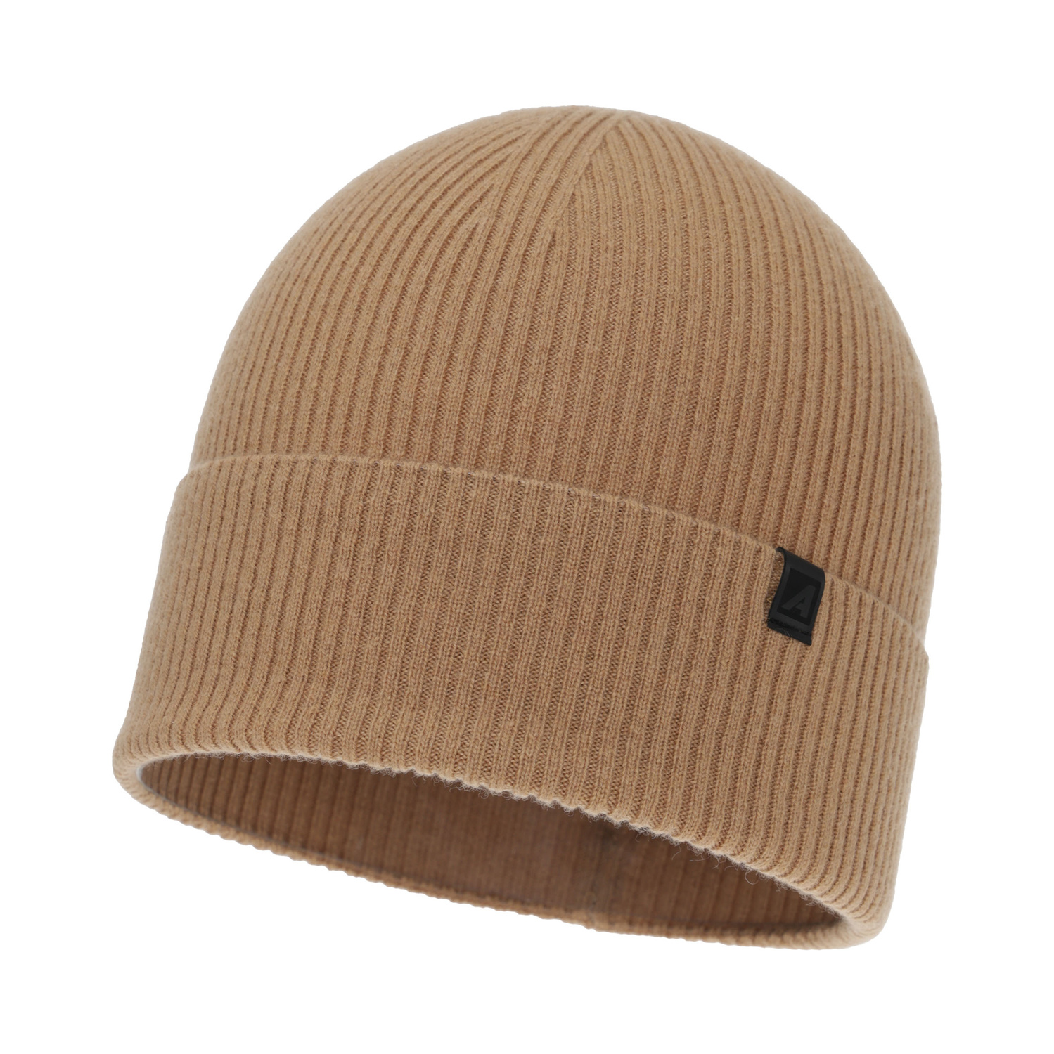 Czapka zimowa męska, camel, wełna merino z kaszmirem, Azuryt