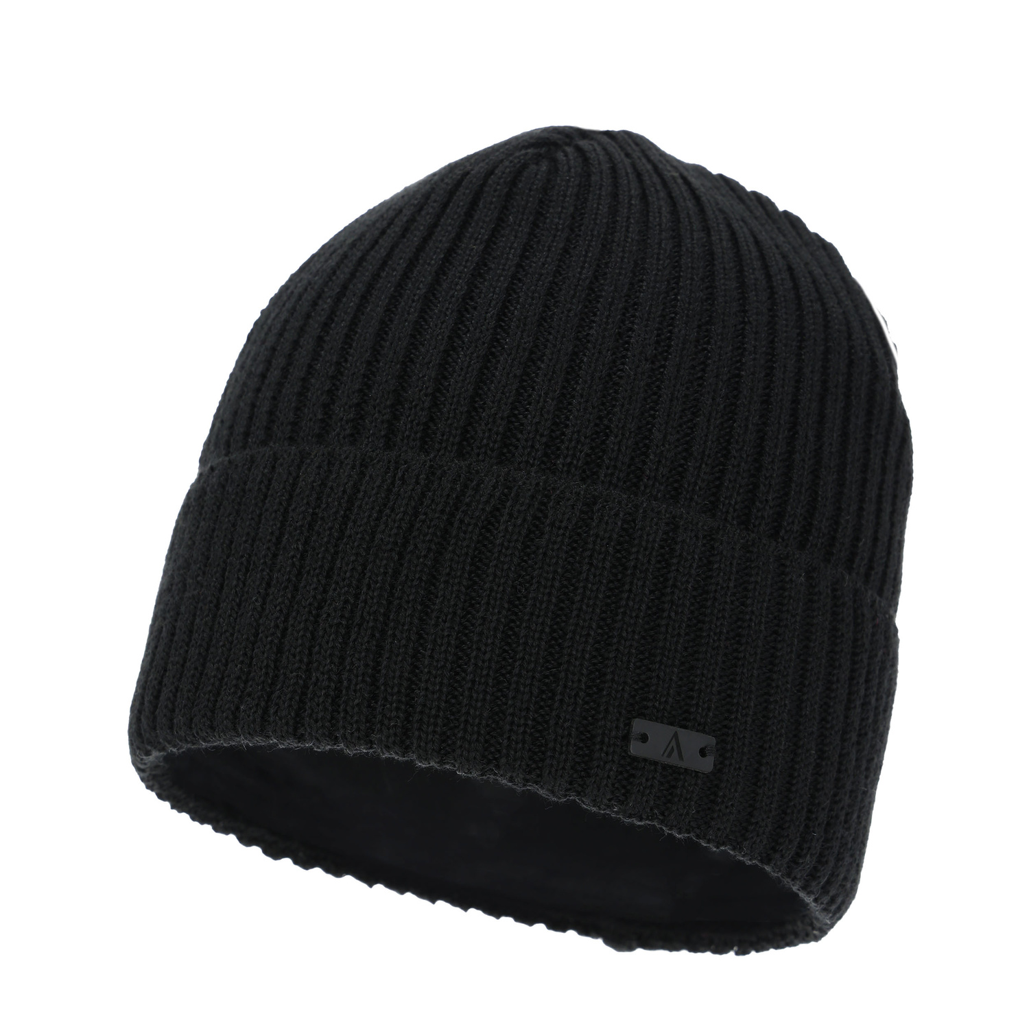 Czapka zimowa męska, czarna, z wełną merino, Jeffrey