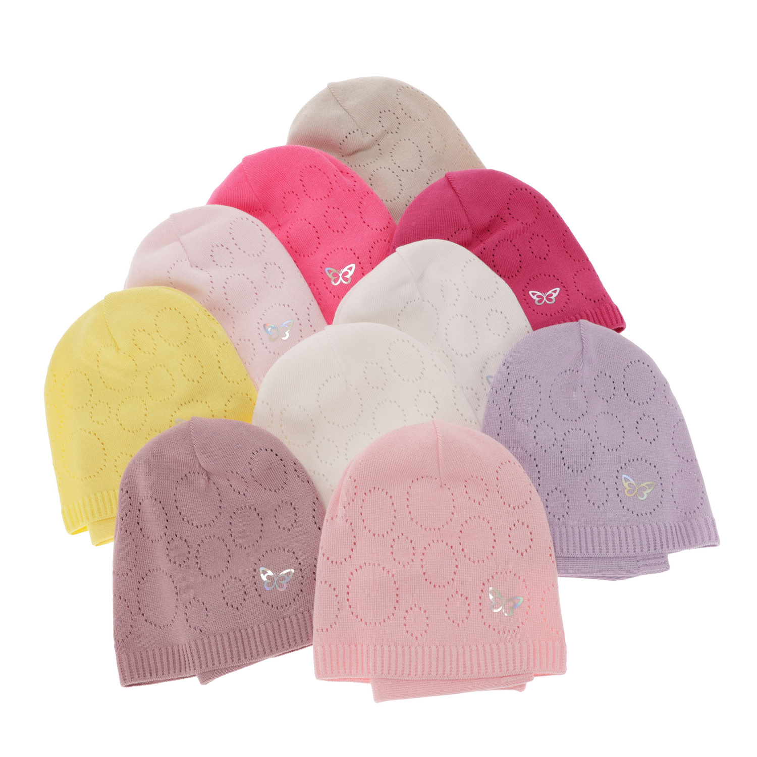 Czapka i komin dla dziewczynki jesienny, wiosenny komplet, z bawełną, wrzosowy Amarilla