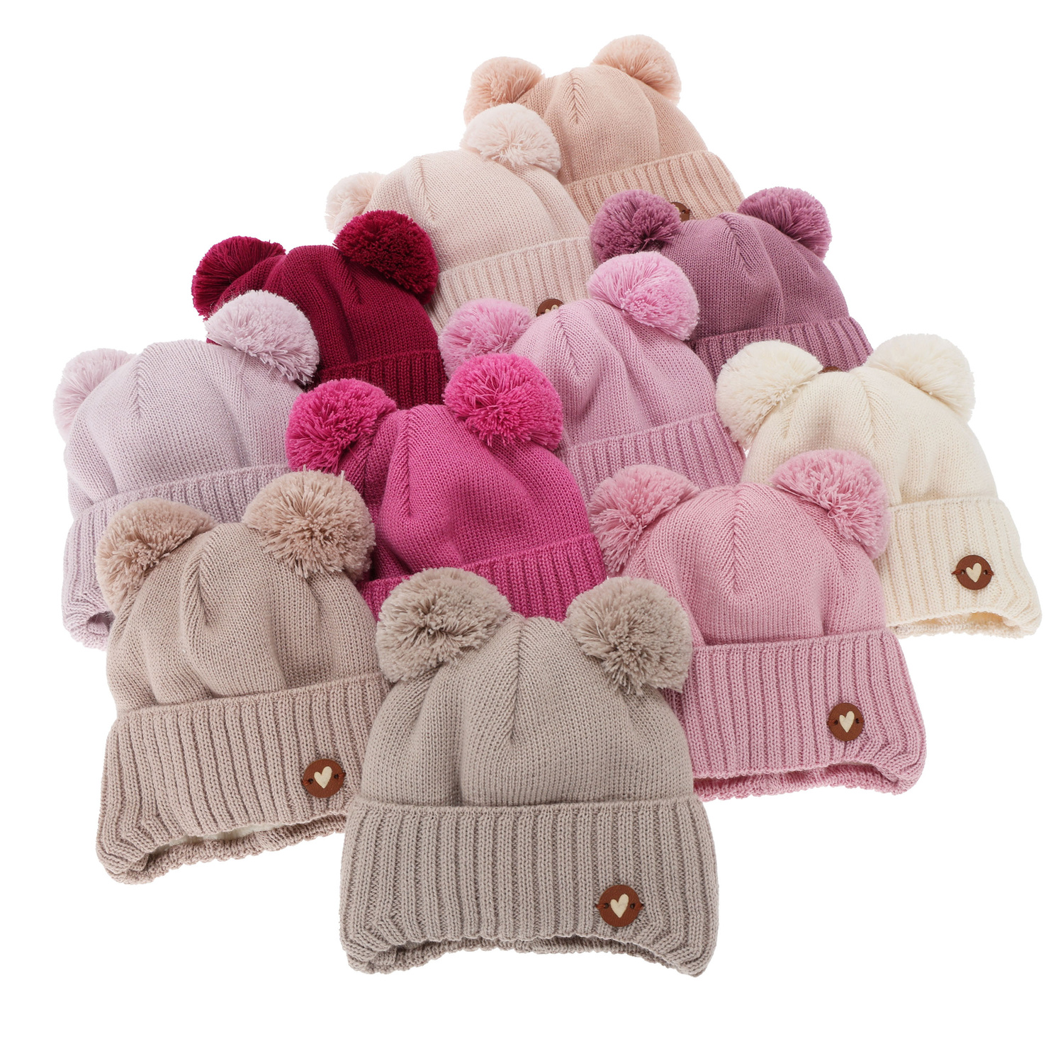 Czapka zimowa dla dziewczynki, liliowa, wiązana, z wełną merino Mesyna