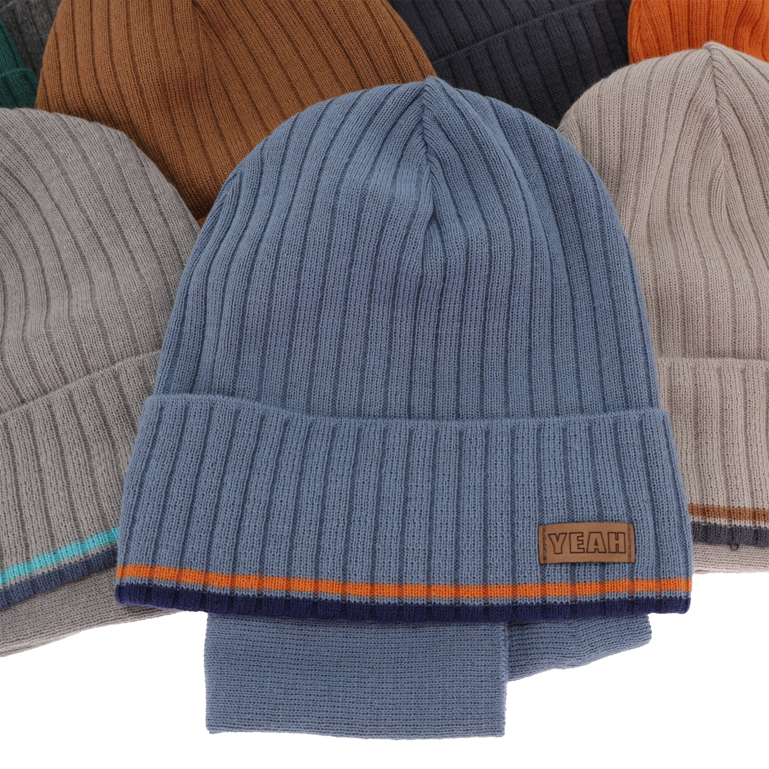 Czapka i komin dla chłopca jesienny, wiosenny komplet, z bawełną, pomarańczowy London