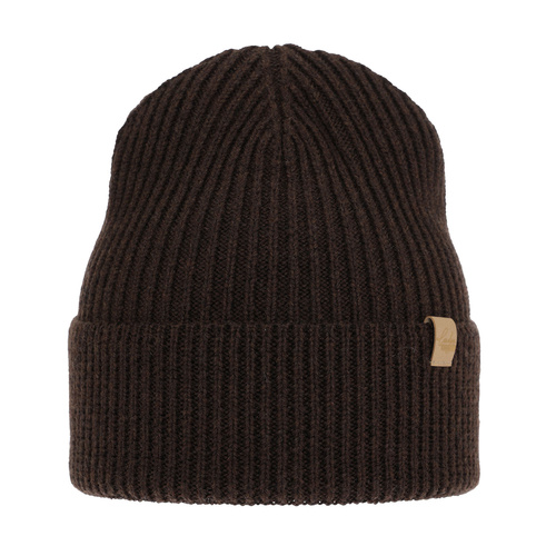 Czapka zimowa damska, brązowa, 100% wełniana merino Isla