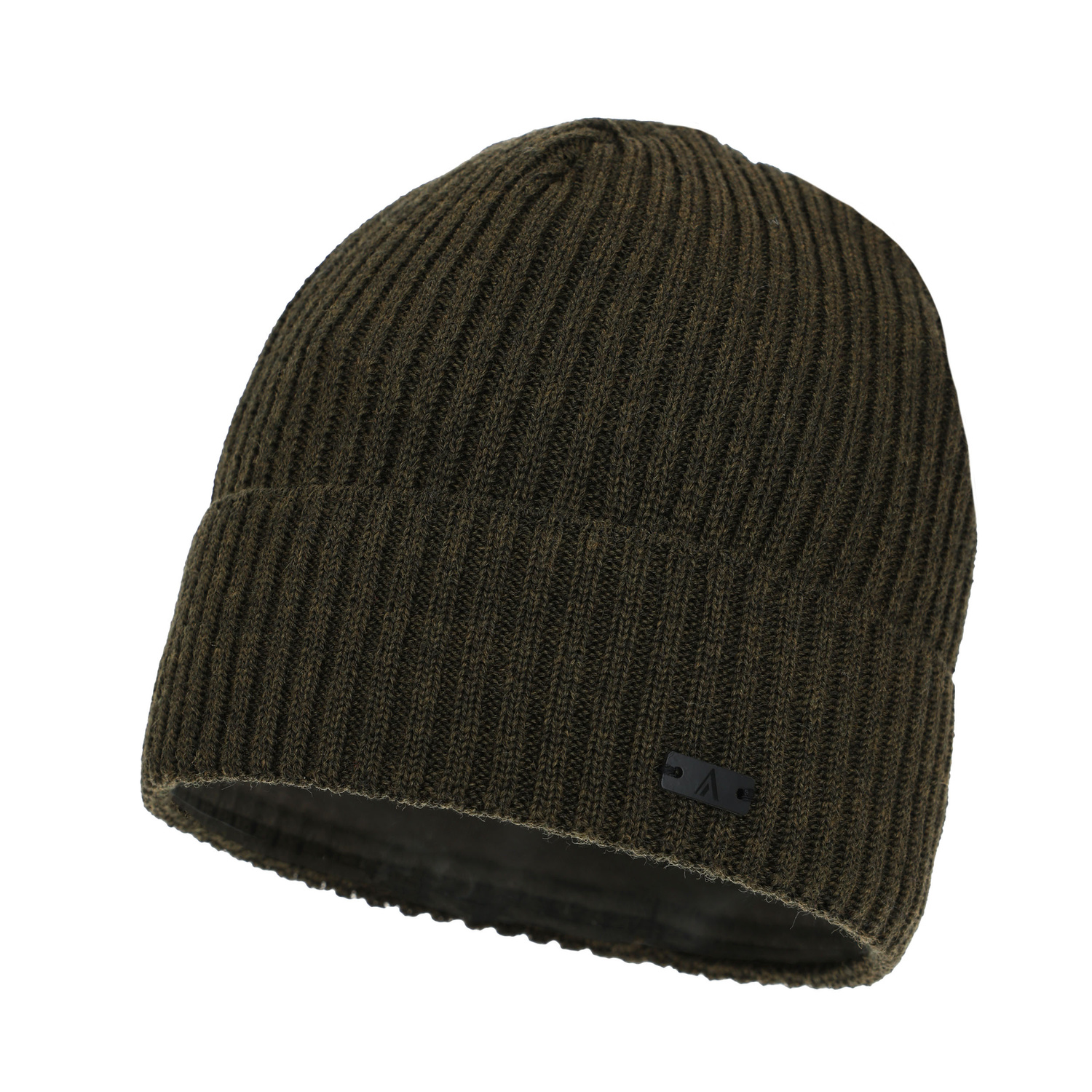 Czapka zimowa męska, khaki, z wełną merino, Jeffrey