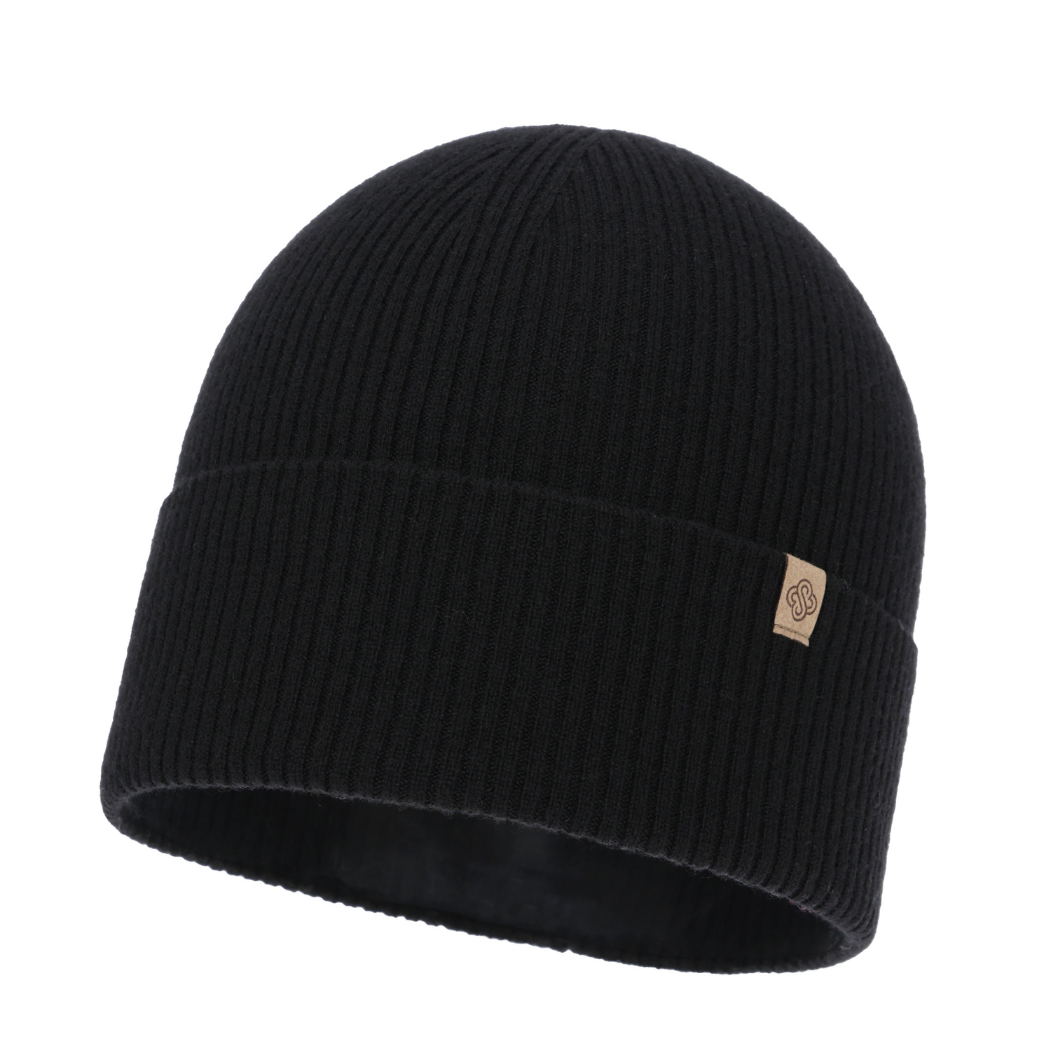 Czapka jesienna, zimowa damska, czarna, wełna merino z kaszmirem, Alineta