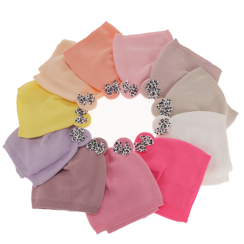 Czapka i komin dla dziewczynki jesienny, wiosenny komplet, z bawełną, różowy, ozdobny Nicolette