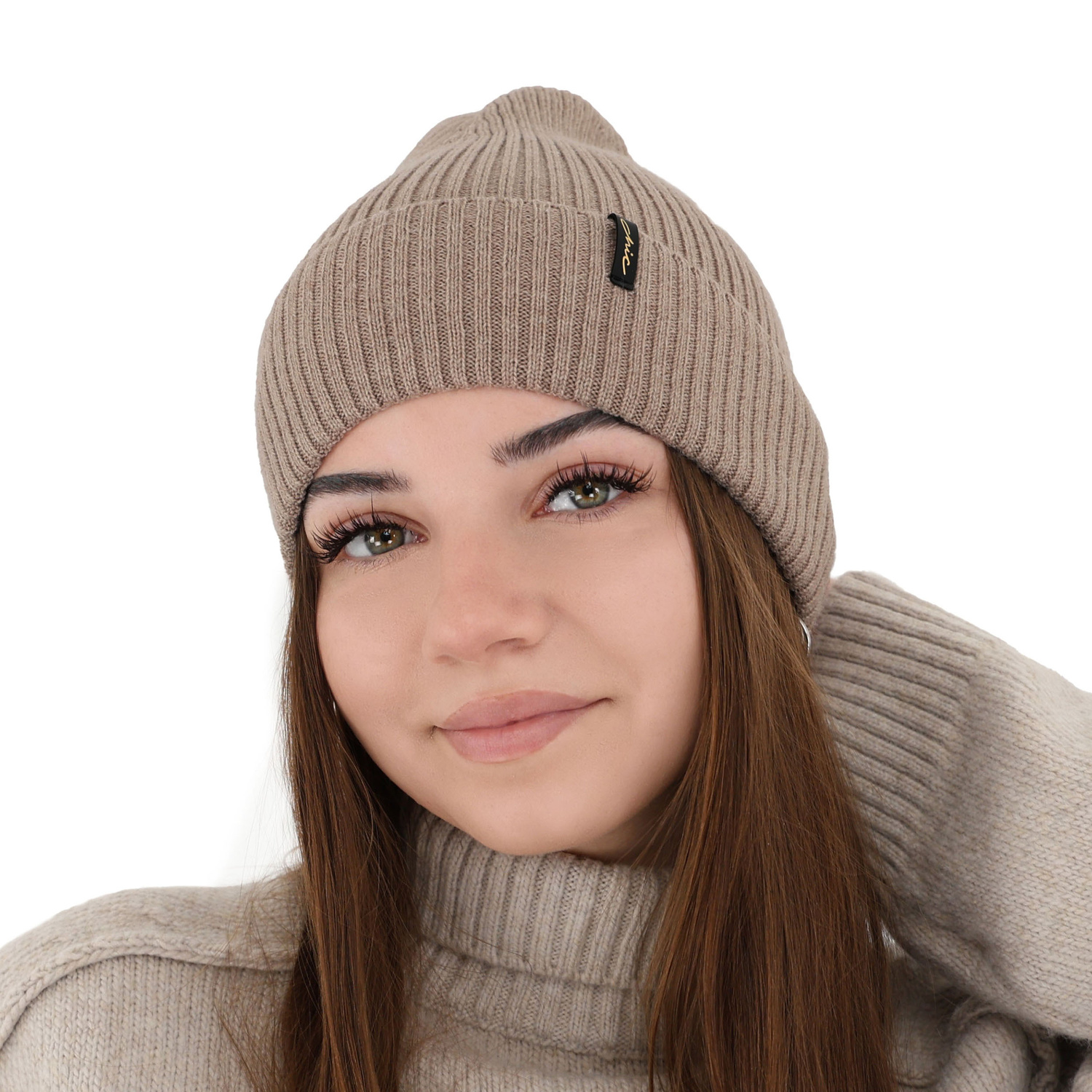Czapka zimowa damska, bordowa, 100% wełniana merino, Megan