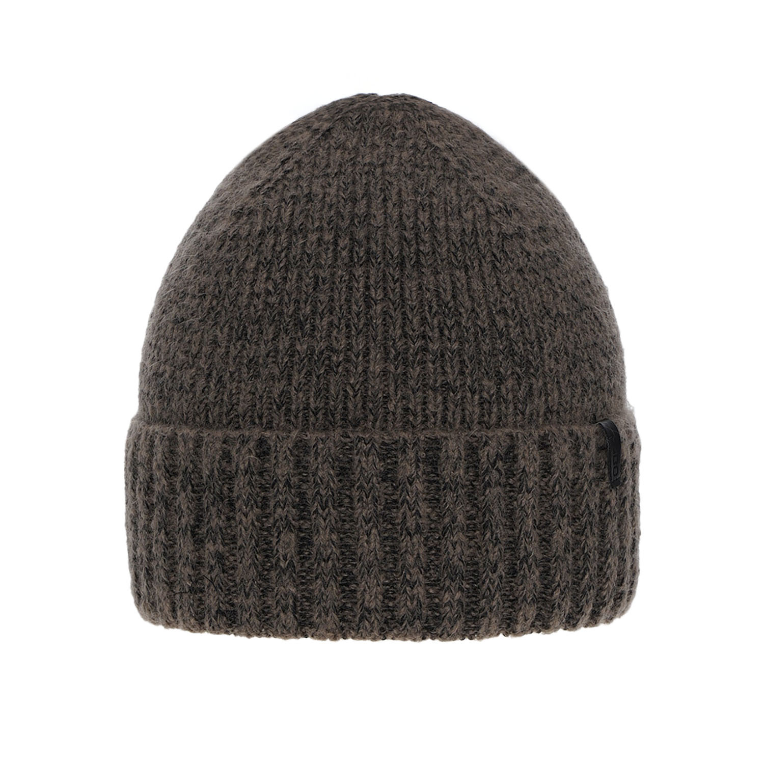 Czapka zimowa męska, brązowa, z wełną merino Nori