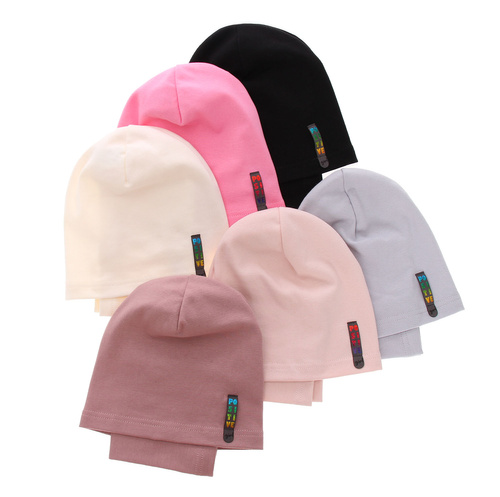 Czapka i komin dla dziewczynki jesienny, wiosenny komplet, czarny, bawełniany Flores