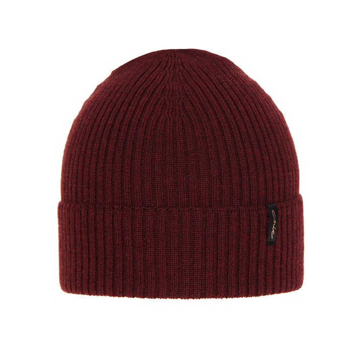 Czapka zimowa damska, bordowa, 100% wełniana merino, Megan
