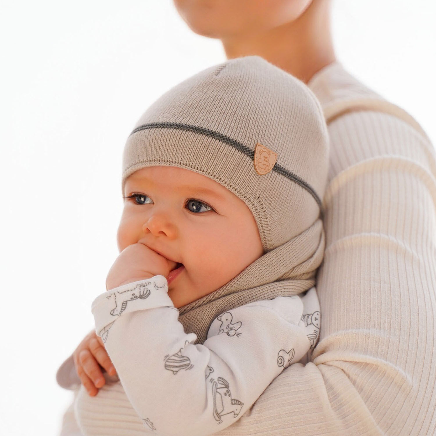 Czapka i szalik dla chłopca zimowy komplet, niebieski, wiązany Musso