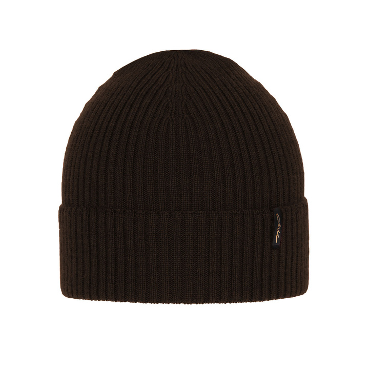 Czapka zimowa damska, brązowa, 100% wełniana merino Megan