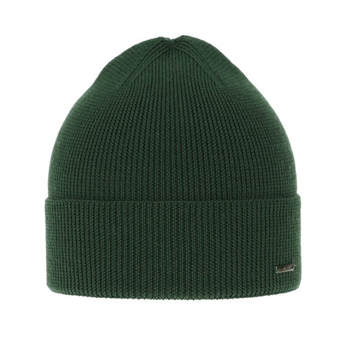 Czapka męska zimowa, zielona, 100% wełniana merino Memfis