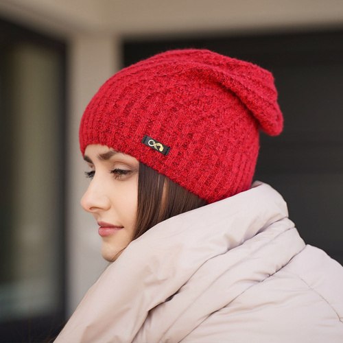 Czapka zimowa damska, kremowa, Misha