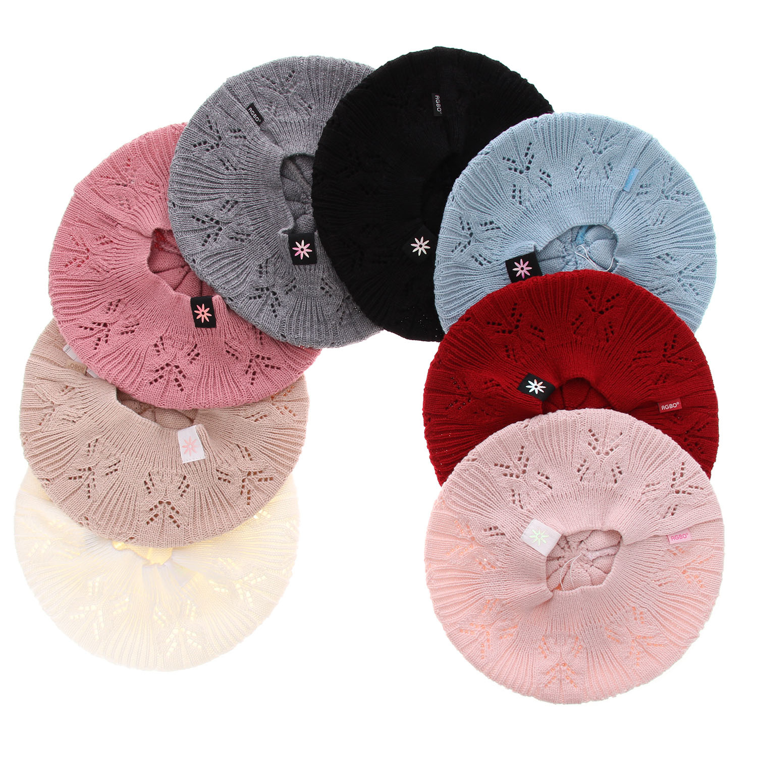 Beret dla dziewczynki jesienny, wiosenny, szary, Marcela