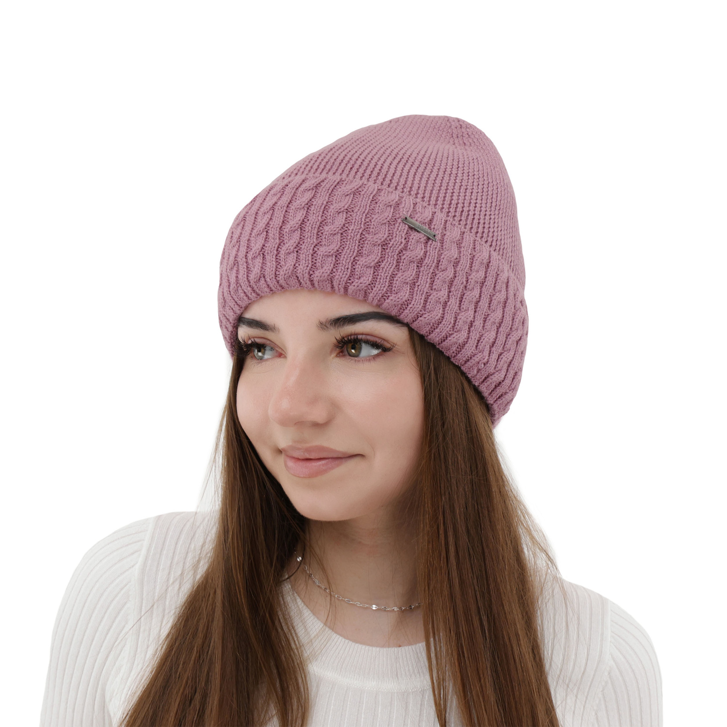 Czapka zimowa damska, camel, z wełną merino, Febe