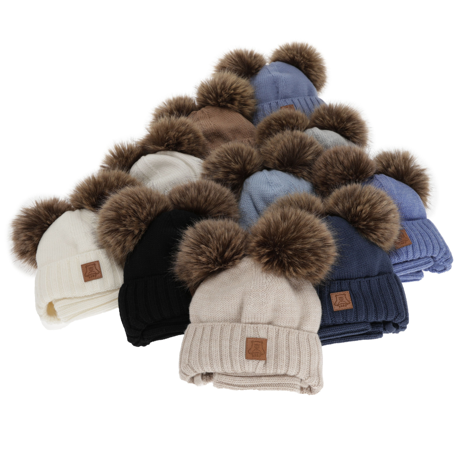 Czapka i komin dla chłopca, zimowy komplet, camel, 100% wełniany merino, podszyty polarem wełnianym, Ronik