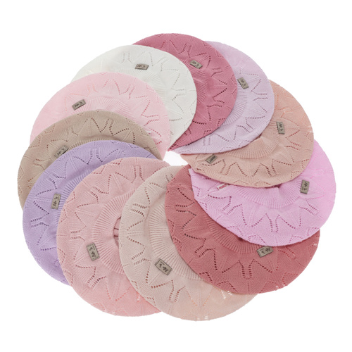 Beret dla dziewczynki jesienny, wiosenny, beżowy Liveria