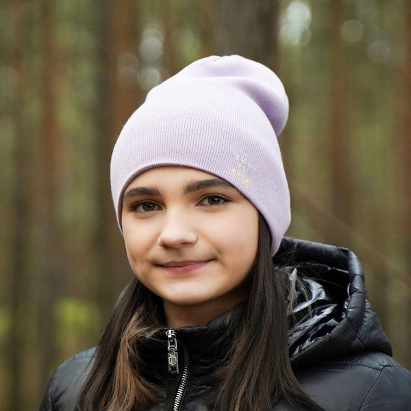 Czapka zimowa dla dziewczynki, fioletowa, dwustronna Estrela