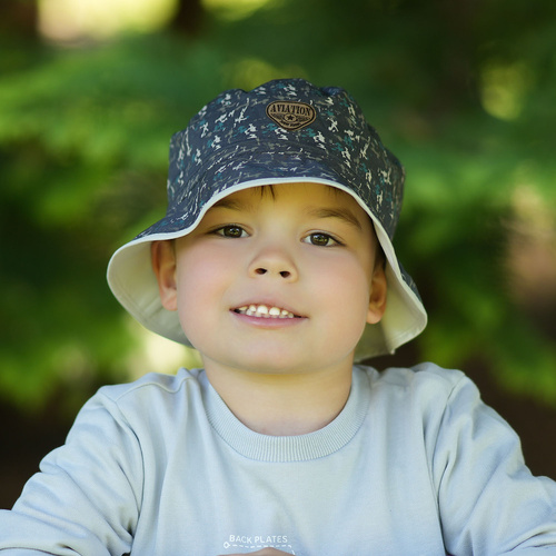 Kapelusz dla chłopca, czerwony, bawełniany Aviation