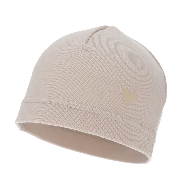 Czapka bawełniana jesienna, wiosenna dla dziewczynki, beżowa Nestie