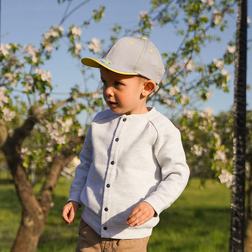 Czapka z daszkiem dla chłopca, czarna, bawełniana, Stars