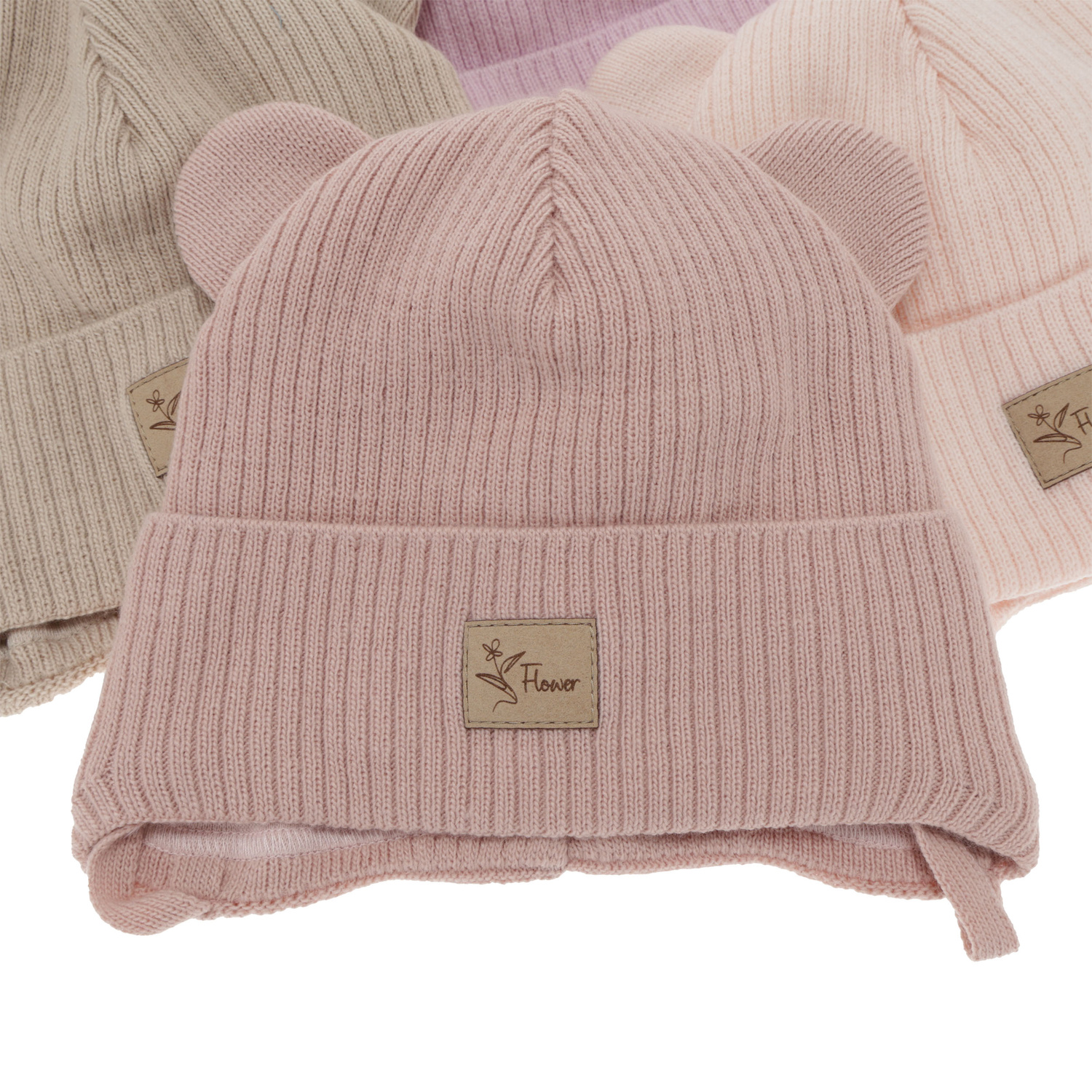 Czapka jesienna, wiosenna dla dziewczynki, liliowa, wiązana, Djona