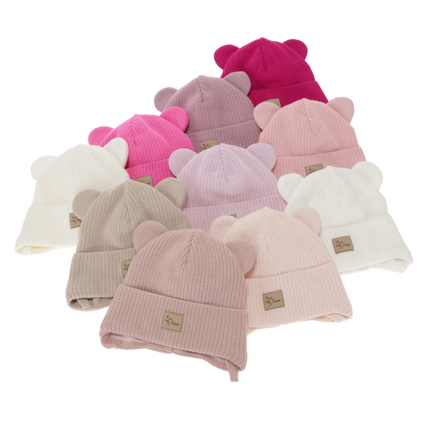 Czapka jesienna, wiosenna dla dziewczynki, liliowa, wiązana, Djona