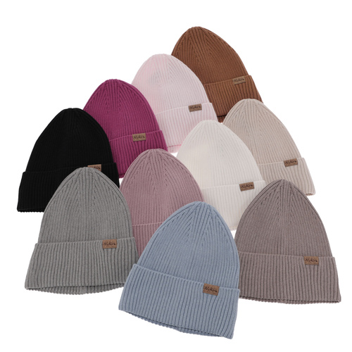 Czapka damska zimowa, jesienna, wiosenna, z bawełną, camel Messina